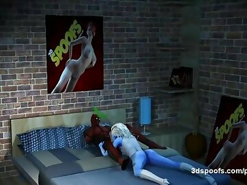 Copycat and Deadpool fuck all night in a dripping wet pussy filled time