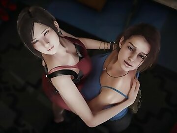 Resident Evil - Lesbian - Jill Valentine x Ada Wong - 3D Porn
