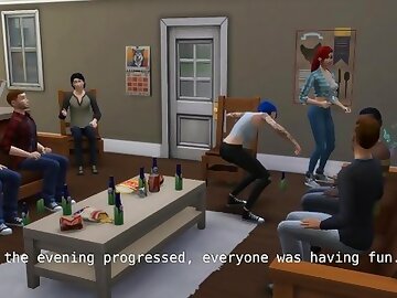 DDSims - Teens get gangbanged at a house party - Sims 4