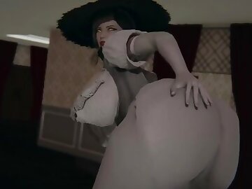 Resident Evil Village: Tall Vampire Lady Dimitrescu domination fuck / Honey Select 2