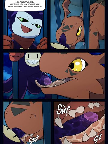 [blitzdrachin] An Inexperienced Guilmon (Digimon) anal yaoi english males only full color comic furry digimon blitzdrachin guilmon impmon Digimon