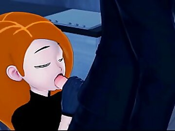 Kim Possible sucks dick before getting fucked on a table.