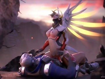Overwatch - Mercy riding