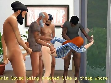 DDSims - Mother and stepdaughter get fucked by homeless BBC - Sims 4