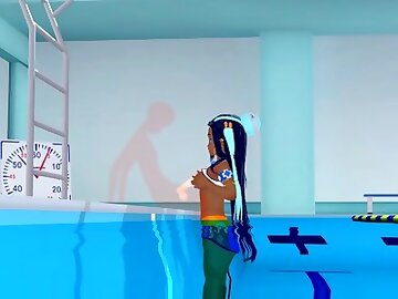 POKEMON Nessa Inside pool 3d hentai