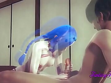 LOL Hentai - Jinx Hard sex in a Japanese Room - League of Legend Japanese manga anime porn