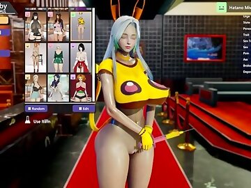 3D Hentai Uncensored: Resident Evil 8 Lady Dimitrescu Futa Fucks Hard Pikachu Girl in Public Toilet