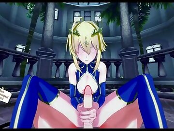 Watching Saber’s tits bounce as you fuck her from your POV - Fate Grand Order Hentai.