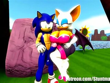 Watch Team Sonic Hentai 3D - Rouge and Sally fucks the double orgy by Sonic and Tails