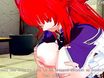 High School DxD Hentai: Rias Gremory Offers You The Biggest Boobjob