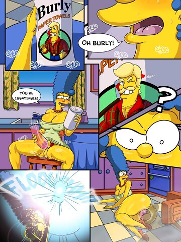 In case if you were thinking that Marge Simpson is one boring housewife then this parody comics is going to change your opinion for sure - here you will see her as one bbw hottie whose erotic dreams can easily make to blush some of your favorite porn movies! Big tits, round ass, hard cock with inclusion of anal and oral sex and multiple cumshots - this is what Marge Simpson dreams about!