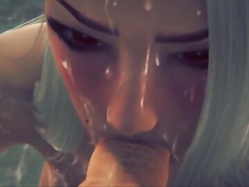 Ashe from Overwatch gets fucked by One Piece Usop Hentai Rule 34