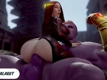 Futanari Thanos Girl Fucked Black Widow Huge Cock Until Cum