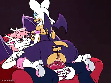 Rouge the bat rides on Biscuits