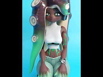 Marina cools off sucking popsicle
