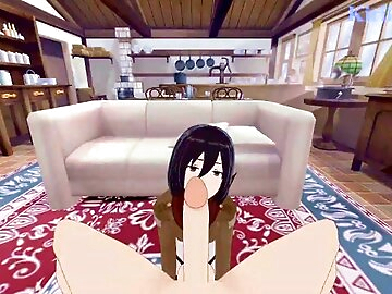 Mikasa Ackerman and I have intense sex in the bedroom. - Attack on Titan POV Hentai