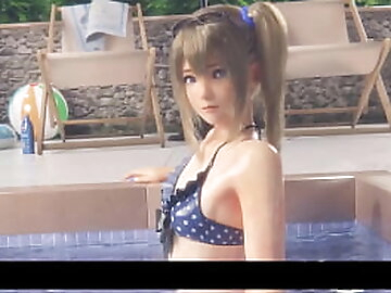 DOA Marie Rose Did not Realize Her Bikini Fell in The Pool and Exposed Her Hairy Puffy Pussy