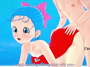 young Bulma having sex on the beach hentai bikini / Dragon ball / uncensored hentai