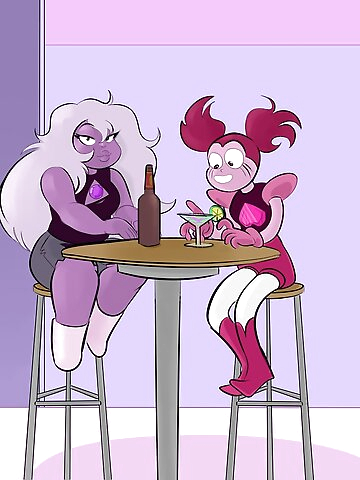 [Vlado] Amethyst & Spinel Amethyst Spinel transformation speechless breast expansion ass expansion ffm threesome Steven Universe