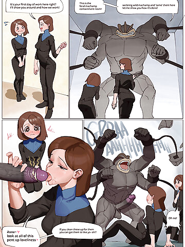 [wjs07] Machamp Delivery Lady (Pokemon) [English] Machamp english sole male sole female big penis smegma muscle human on furry multiple arms wjs07 full color blowjob comic multi-work series femdom monster voyeurism domination loss Pokemon