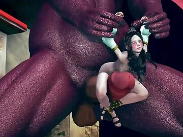 3d animation - huge monster fuck the arabian princess