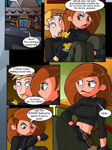Why do you think Ron Stoppable keeps going on missions with Kim Possible when he almost has no proper skills and sometimes his incompetence brings even more troubles that needed? The answer is simple - Ron and Kim are fucking every time they have a chance and overall thrill of the mission makes their sexual excitement even greater than usual! Well, at least according to this comics.